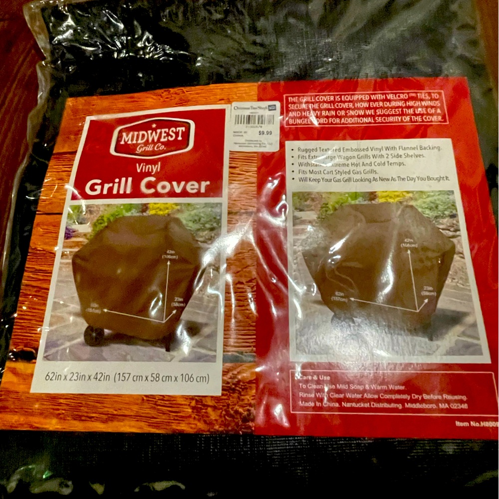 New large black grill cover- vinyl